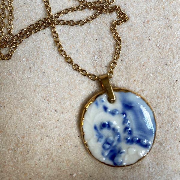 Hanger Lace Delft Blue schakel- of ballchain