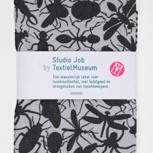 Theedoek Job, insecten zwart